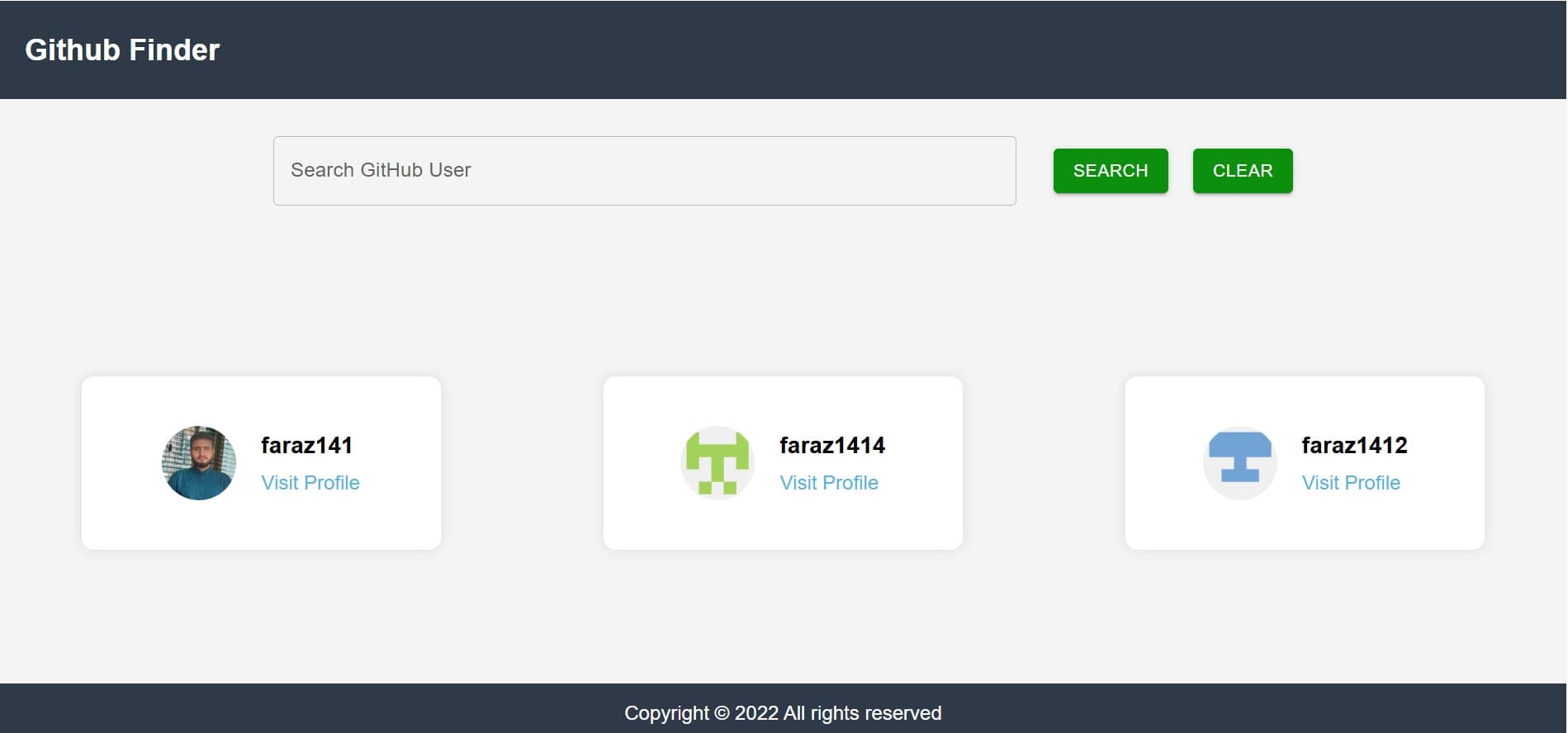 Github Finder App (React)