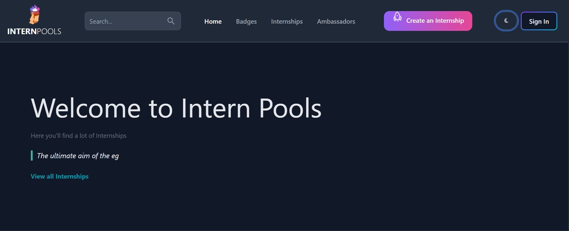 Internpools Website
